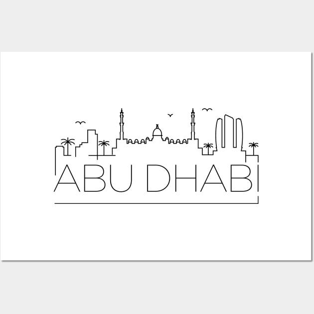 Abu Dhabi Minimal Skyline 2 Wall Art by kursatunsal